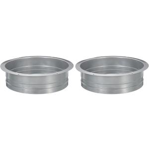 YOKIVE 2 Pcs Duct Connector Flange, Galvanized Iron Straight Pipe Exhaust Hose Flange Connect Air Duct, Great for Ventilation System (Grey, 8-Inch)