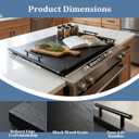 Black Stove Top Cover for Gas & Electric Range | 30"x22" Wooden Noodle Board with Handles | Multi-Layered Wood Kitchen Space Saver