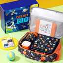Fimibuke Kids Bento Snack Lunch Box with 4 Compartment, Insulated Lunch Bag, Stainless Steel Vacuum Thermo Food Jar, Ice Pack, Utensils Set, Birthday Gifts for Age 3-12 Back to School Toddler Girl Boy