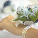 2 x Lookein Set of 2 Bridesmaid Corsage for Wedding Flowers Shoulder Corsages Bridesmaid Gift Corsage Wristlet for Prom for Wedding Ceremony, Dusty Blue