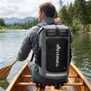 Dry Bag Waterproof Backpack 35L for Men & Women Roll-Top Hiking Backpack with IPX8 Waterproof Phone Case for Kayaking Boating Cushioned Padded Back Grey