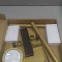 Adjustable Desktop Photo Frame Stand with Magnetic Wall Painting Light, Holds Picture Frames up to 30 Inch, with Rechargeable Battery, Metal Vertical Stand with 3 Color Temperature & 13RGB Poster Lights, for Displaying Picture Frames, Artworks (1 Pack, Gold)