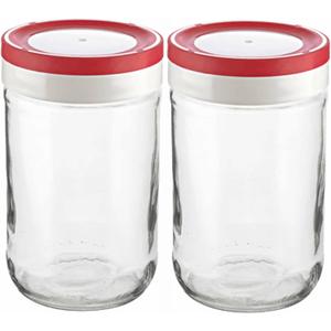 Tribello 22oz Mason Jar Wide Mouth, Canning Jars Perfect To Keep Fresh All Your Homemade Smoothies, Fruit Drinks And Yogurt pack of 2