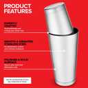 Boston Cocktail Shaker, Drink Mixing Set (18oz & 28oz) Weighted Stainless Steel Shaker Tins, Cocktail & Martini Mixed Drink Shakers, Essential & Professional Bar Tools For Bartending