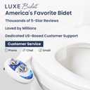 LUXE Bidet NEO 120 - Single Nozzle, Self-Cleaning, Non-Electric Bidet Attachment for Toilet Seat, Adjustable Water Pressure, Rear Wash (Blue)