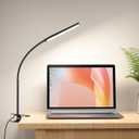RAOYI LED Desk Lamp, 12W Dimmable Table Lamp Eye-Caring Reading Light with USB Charging Port Touch Control 5 Color Modes 6-Level Brightness Adjustable for Office Home Bedroom Black