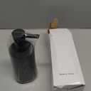 Small Soap Dispenser for Bathroom and Kitchen, Modern Farmhouse Striped Style Plastic Hand Soap Dish Soap Dispenser with Pump Matte Black