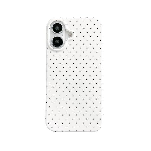 Reoomukk Aesthetic Polka Dot Retro Phone Case for iPhone 16 6.1",Vintage Trendy Unique Simple Pattern Design Elegant Chic Pretty Stylish Protective Girls Women Cases for i16 White