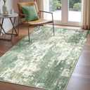 RELEANY Washable Area Rugs 3'x5' Non-Slip Modern Abstract Soft for Living Room Entryway Bedroom Nursery, Print Pattern, Light Green/Yellow