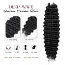 Feather Crochet Hair For Black Women, 200g 100 Strands Synthetic Pre-Separated Deep Wave For Miracle Knots Crochet Braids Hair Invisible Burmese Curly Hair Extensions (18 inch, 1B)