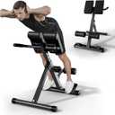 Roman Chair Hyperextension Bench Adjustable Back Extension Machine for Glutes, Hamstrings & Lower Back Foldable Multi-Purpose Workout Equipment for Home Gym