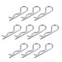 uxcell Clip Pins 3mm Wire Carbon Steel 60mm Length Trailer R Shaped Spring Cotter Tractor Mower Fastener Hardware Silver Tone 10pcs