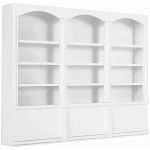 EatingBiting White 1:12 MINI Miniature Furniture Wooden Display Cabinet Bookcase Book Shelf Cabinet Wardrobe Model for Fairy Garden