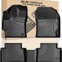 AOMSAZTO Car Floor Mats for Toyota Corolla Sedan 2020-2026,Heavy Duty TPE All Weather Automotive Floor Mats,1st & 2nd Row Full Set Rubber Floor Liners, Anti Skid Car Mats(not fit for Hatchback)-Black