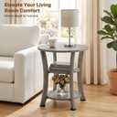 Round End Table 3 Tier Side Table, Small Space Nightstand, 19.7" x 19.7" x 21.7"