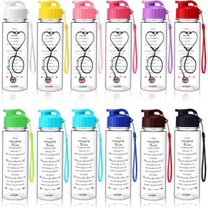 Nurse Tumblers Gift Bulk 17 oz Plastic Sports Water Bottles Nurse Week Appreciation Cups Thank You Gifts for Nursing Medical Assistant Student Graduation Hospital Staff