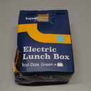 TRAVELISIMO Electric Lunch Box for Adults 100W Heated Lunch Box For Men 1.5L Stainless Steel Portable Food Warmer, 12/24/110V for Travel & Work, Loncheras Electricas Para Calentar almuerzo (Dark Green)