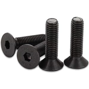 10 Pieces M12-1.75x40mm Flat Head Hexagon Screws, 10.9 Grade Black Carbon Oxide Steel, High Strength, Not Easy to Slide, Easy to Operate, Used in Precision Instruments, Machinery (Size: M12 X40)