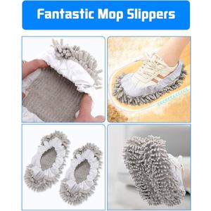 Mop Shoes 1 Pair Gray