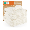 Bedsure GentleSoft Fleece Blanket Queen Size for Bed - Super Soft & Cozy, Fluffy Blankets for Women & Girls, Ideal for Sofa & Couch, Off White, 90x90 Inches