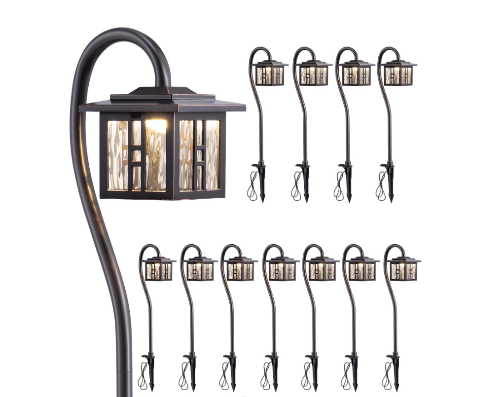 Low Voltage Landscape Lighting, 3.4W 155LM Oil-Rubbed Bronze Outdoor Landscape Path Lights