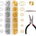 1200 Pcs Jump Rings for Jewelry Making Supplies, Necklace Repair Kit with Open/Close Tools, Pliers, Tweezers, Lobster Clasps, Jewelry Jump Rings for Crafts and Key Chains (Silver and Gold)