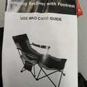 Suteck Camping Chair with Foot Rest, Reclining Folding Beach Chairs, Black
