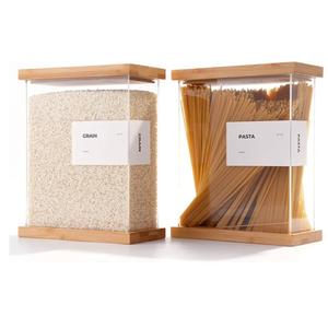 APT 1101 Bamboo Food Dispenser | Kitchen Organizers and Storage | Airtight Pantry Organizers and Storage Container | Cereal, Rice, Flour, Snack Storage (2, Large)