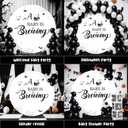 Halloween Baby is Brewing Round Backdrop Covers, 6 Ft Cute Ghost Stretchy Backdrop Stand Covers, Photography Background Circle Stand Covers for Baby Shower Gender Reveal Birthday Party Decor (white)