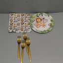 Safari Jungle Baby Shower Plates Set Decorations Wild One Birthday Party Decorations Serves 25,Sage Green Plates Napkins Cups and Forks Animals Theme Disposable Tableware Set
