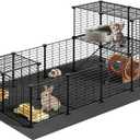 HOOBRO Guinea Pig Cage with Waterproof Mat, 24 Panels Small Animal Playpen, Rabbit Cage, Bunny Cage, Chicken Cage, Pet Playpen, Indoor Outdoor Yard Fence, 57 x 31.5 x 23.6 Inches, Black BK03PP03
