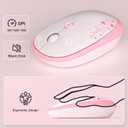 MOFII Wireless Keyboard and Mouse Combo, Cute Retro Typewriter Keyboard and Silent Mouse, 2.4GHz Full Size Computer Keyboard Wireless Mouse Set for PC, Laptop, Desktop, Windows (Pink Colorful)