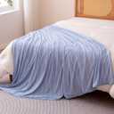 Amazon Basics Striped Cooling Blanket for Hot Sleepers, Reversible Lightweight Thin Throw Blanket for Bed, Couch and Sofa, Twin XL (60" x 90"), Blue Striped