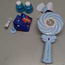 Bubble Wands for Kids Age 4-8: Windmill Light Up Automatic Bubble Machine Rechargeable with 2 Bubble Solution Outdoor Party Birthday Toys for Toddlers, Gift for 3 4 5 6 7 8 Year Old Girls Blue