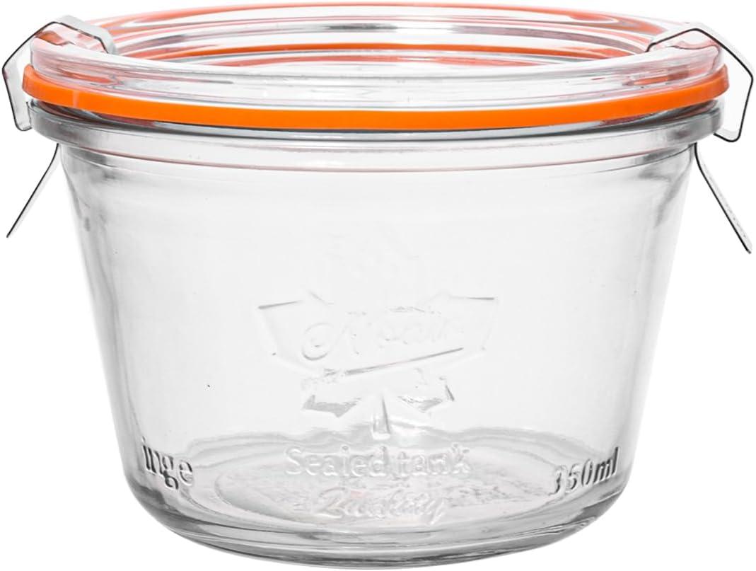 Glass Sourdough Starter Jar,11.8oz Wide Mouth Jars for Sourdough Starter,Airtight Food Storage Containers with Glass Lid for Dry Goods,Bread Baking Supplies