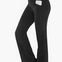 Yoga Pants Women Wide Leg High Waist Bootcut Workout Flare Leggings Tummy Control Work Dress Pants Women 4 Pockets XS