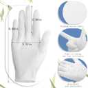 Ramede 24 Pairs Eczema Gloves for Kids Eczema Sleeves Moisturizing Gloves Cotton Washable and Reusable Overnight Dry Hands for Kids 3-10 Years(White,S)