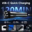 Electric Rechargeable Shaver for Men,Wet & Dry Electric Razor, IPX7 Waterproof Rotary Shaver for Men,4D Floating Head, LED Display,Type-C, Travel-Friendly,Black