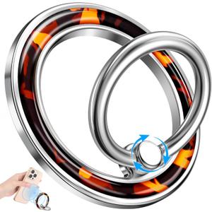 Phone Ring Holder Compatible with MagSafe - Magnetic Cell Phone Grip Magnet Removable Finger Ring Grip Stand for Women Girls Cute Girly Unique Design for iPhone 13 14 15 16 17 Pro Max Plus Air