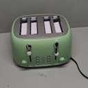 Mueller Retro Toaster 4 Slice with Extra Wide Slots Bagel, Defrost, and Cancel Function, 6 Browning Levels, Dual Independent Controls, Removable Crumb Tray and High Lift Levers, Sage Green