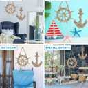 CoTa Global Baja Beach Wall Decor Anchor and Ship Wheel Set - Handmade and Crafted Wooden Anchor and Wheel with Ropes for Hanging, Nautical Themed Home Decor, Boat Steering Decorative Coastal Ornament