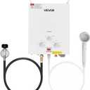 VEVOR Portable Propane Water Heater, 6L Tankless Outdoor Water Heater, 41000 BTU 1.58 GPM Instant Hot Water, with Accessory Set + Regulator for RV Camping Trips Cabins Barns
