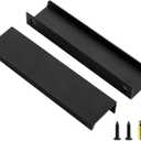 Ravinte 3 Pack Finger Pulls for Cabinets 128mm/5 Length Black Edge Pulls Matte Black Finger Cabinet Concealed Handles for Kitchen Drawer Tab Handle