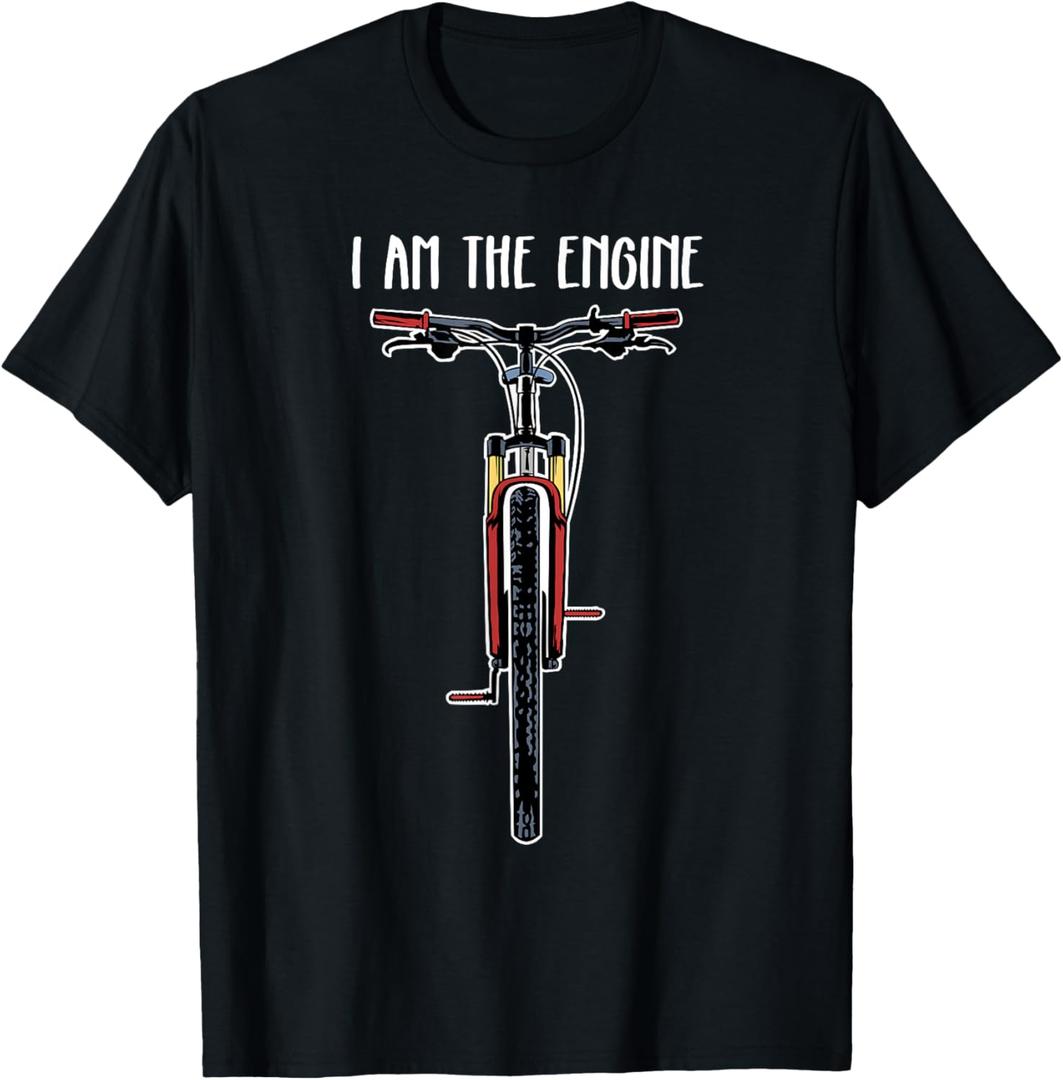 Funny Bicycle I Am The Engine T-Shirt Small