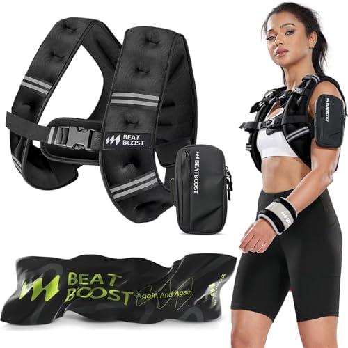 Weighted Vest for Women Men BeatBoost 5 lb Weight Vest with Ironsand for Walking Strength Training Running Workout Black