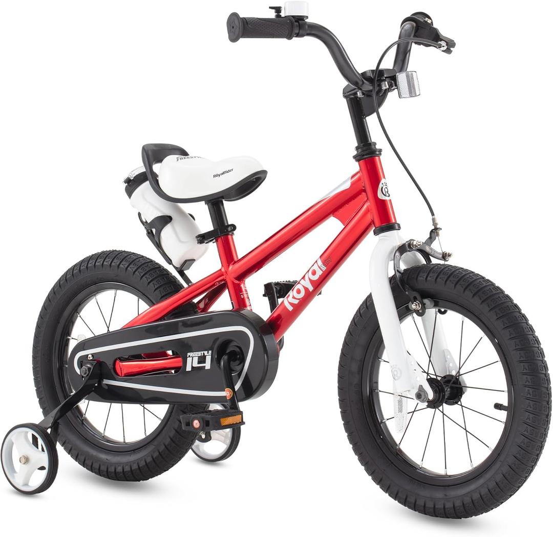 RoyalBaby Kids Bike Freestyle Classic & EZ Balance Pedal Switchable Bicycle, 12 14 16 18 Inch, 3-10 Years Toddler to Big Kids (Red)