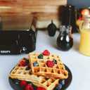 KRUPS 4-Slice Belgian Waffle Maker: Stainless Steel, 5 Browning Levels, Audible Ready Beep, Removable Plates, 1200W, Silver/Black, Large Waffle Maker Family Size, Great for Family Breakfasts