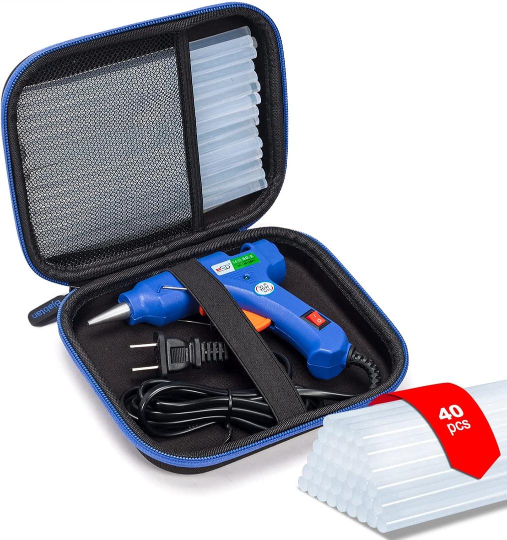 Hot Glue Gun Kit, 40 Glue Sticks for Mini Glue Guns with Hardshell Carrying Case for School Crafts DIY Arts, Quick Home Repairs, Home School Project and Festival Decorations (20W)