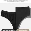 sosusu Seamless Underwear for Women Cotton Thongs High Waisted Soft Breathable No Show Panties Invisible Stretch 6 Pack (L)