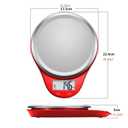 Food Scale, NUTRI FIT Kitchen Scales Digital Weight Grams and Ounces Large Stainless Steel Platform for Baking Cooking Weight Loss, High Accuracy Bread Coffee Scale, 1g Increment Tare Function, Red